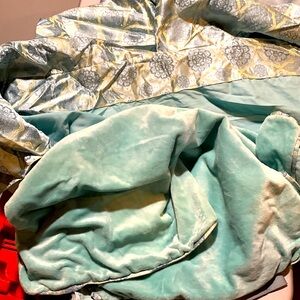 Petunia pickle bottom crib skirt and blanket mint color